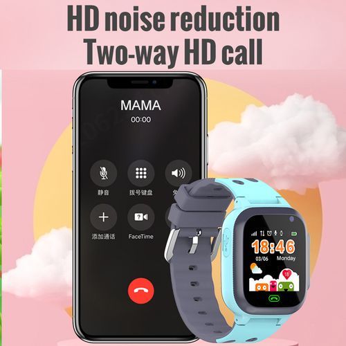 Kids Smart Watch Sim Card Call Phone Smartwatch For Children SOS Photo Waterproof Camera LBS Location Tracker Gift IOS Android(#Blue)