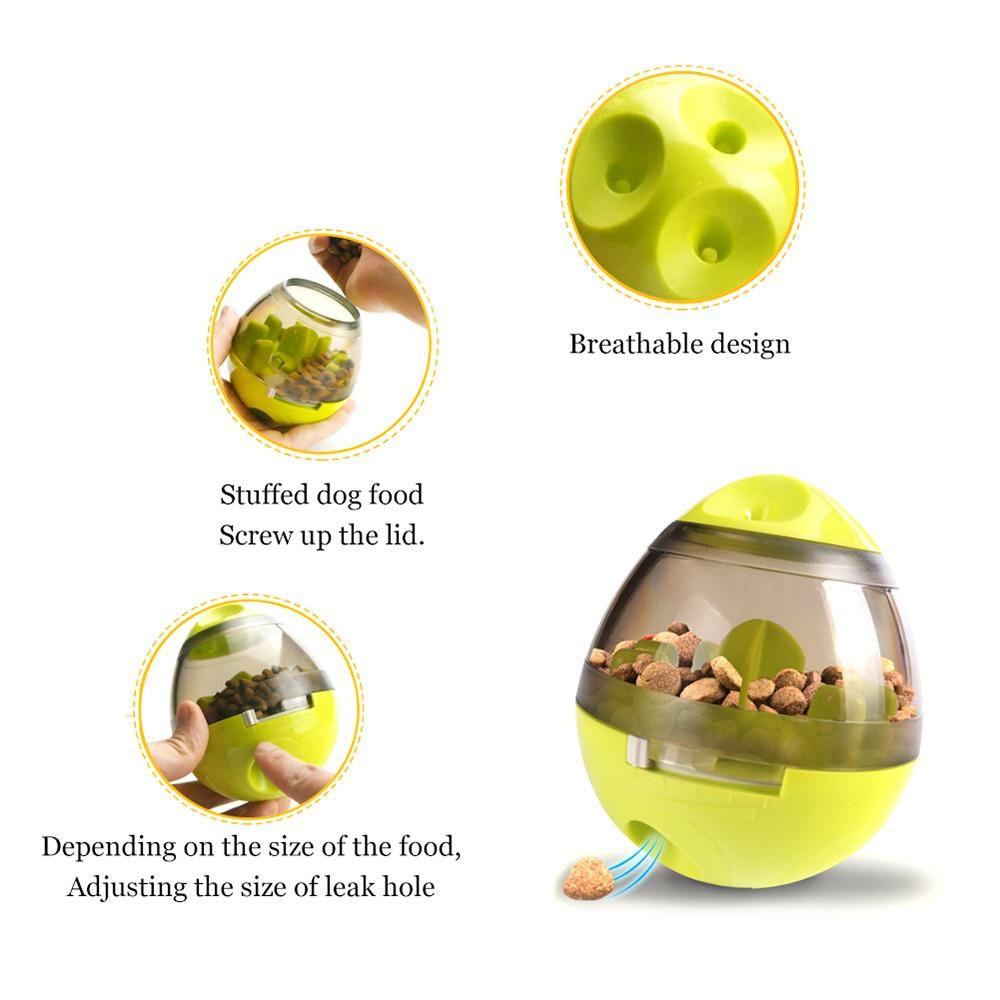 Pet Food Ball Dog Chew Play Toy Pet Food Ball Tumbler Drain Educational Toy Dog Cat Feeding Ball