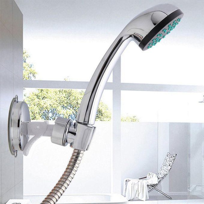 Shower Head Holder Bathroom Wall Mount Su Tion Bra Ket-Silver