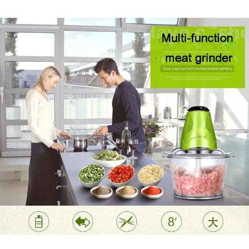 Multi-functional Electric Food Processor & Meat Grinder + Blender - 2L