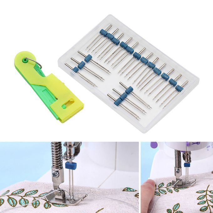 18x Twin Needles Pins With Storage Box Home Knitting Elderly Threader