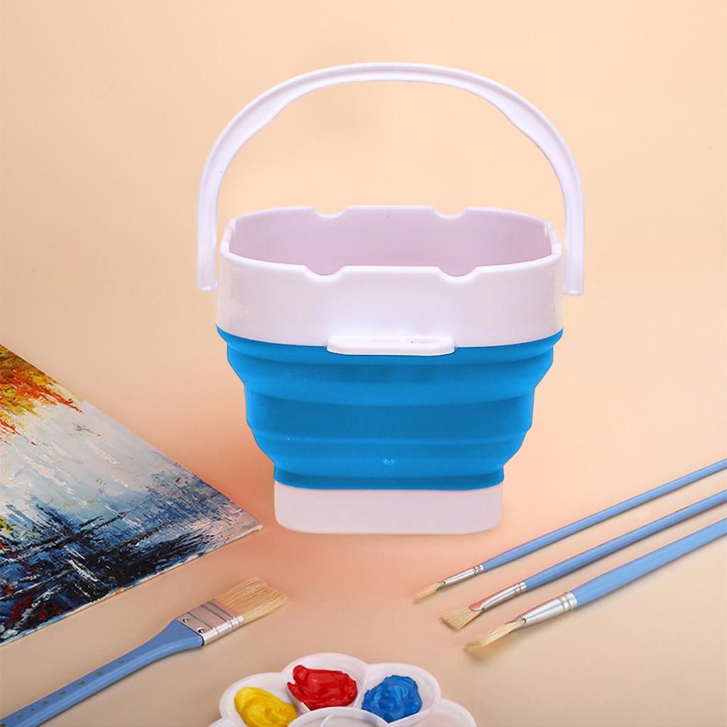 Collapsible Brush Washer Portable Plastic Drawing Wash Pen Brush Blue