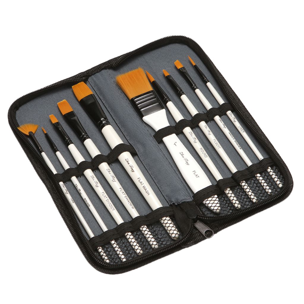 10x Art Painting Brushes Set Acrylic Oil Watercolor  Artist