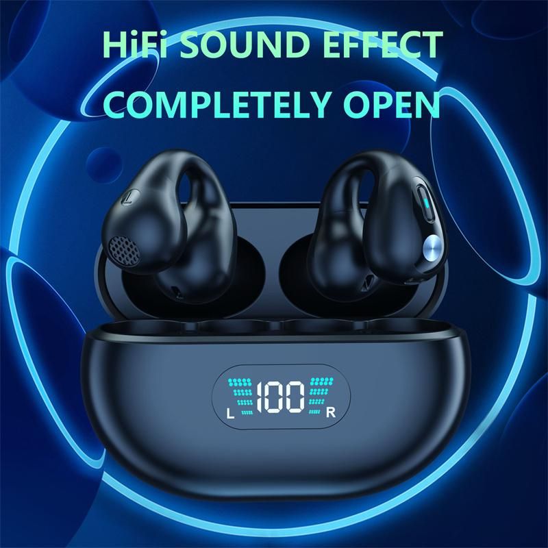 Bone Conduction Earbuds Headphones Bluetooth Wireless-Black