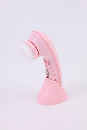 Electric Facial Brush With Storage Stand, Pink