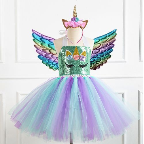 Girls Princess Dress [One Horn*Halloween*Free Wings]-447