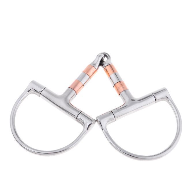 D Ring Snaffle Equestrian Copper Roller Jointed Bit Horse Riding