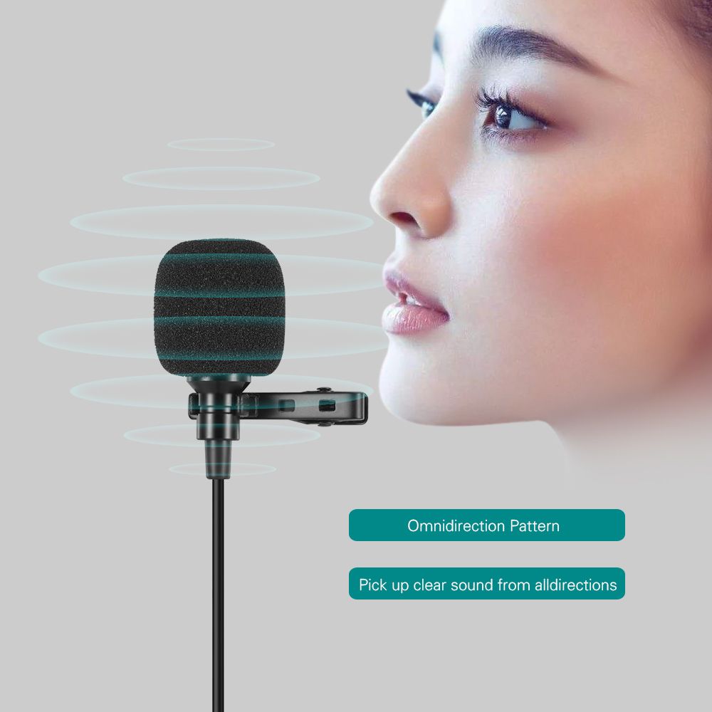 Mini Clip-on Lapel Lavalier Condenser Microphone Mic
