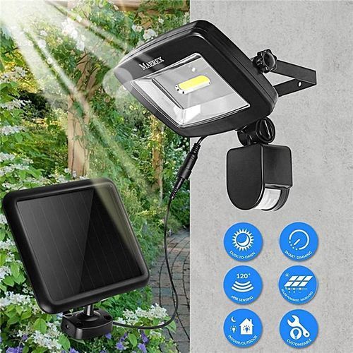 COB Garden Outdoor Solar Powerd Motion Sensor Light PIR Security Flood Lamp