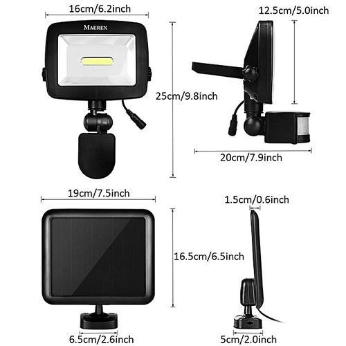 COB Garden Outdoor Solar Powerd Motion Sensor Light PIR Security Flood Lamp