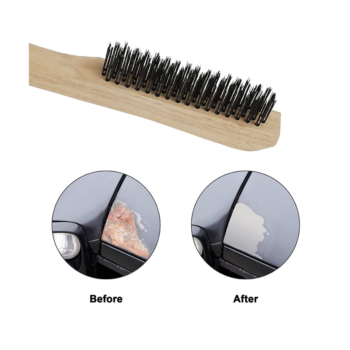 2 Pcs Wire Brushes for Cleaning Welding Slag Rust and Dust 10 Inch Heavy Duty Carbon Steel Handle Wire Scratch Brush