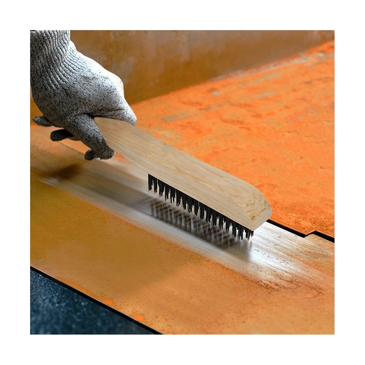 2 Pcs Wire Brushes for Cleaning Welding Slag Rust and Dust 10 Inch Heavy Duty Carbon Steel Handle Wire Scratch Brush