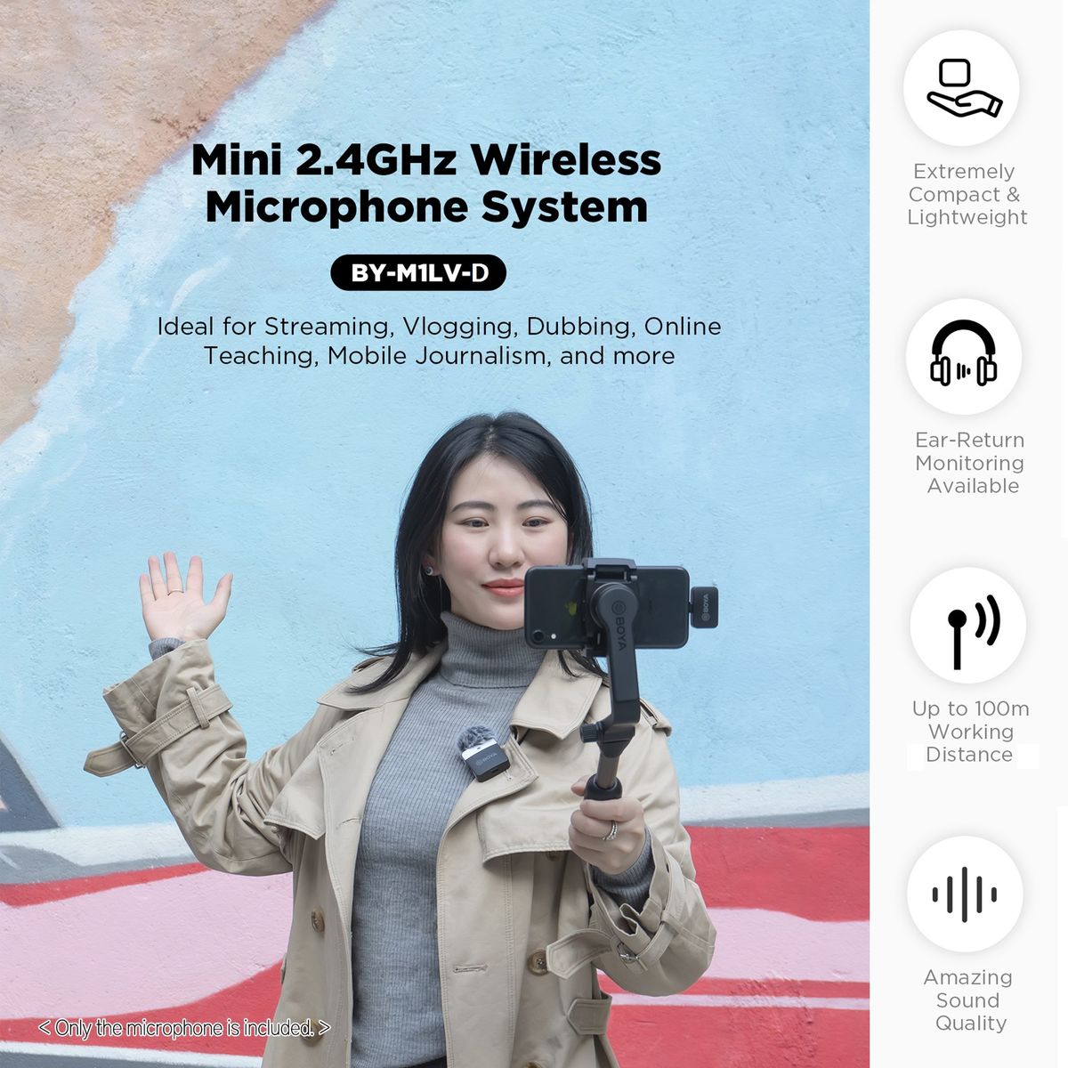 BY-M1LV-D 2.4GHz Wireless Microphone System