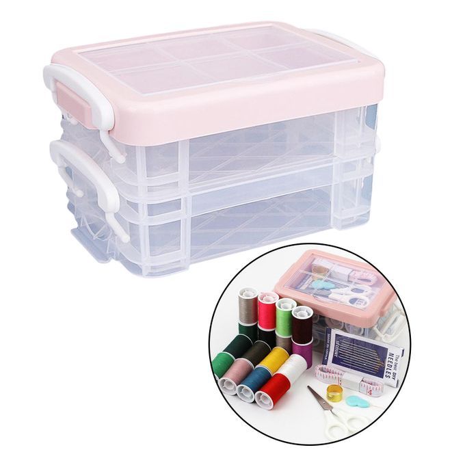 Plastic Obbin Storage Ox Sewing Thread Container Art Craft Organizer B