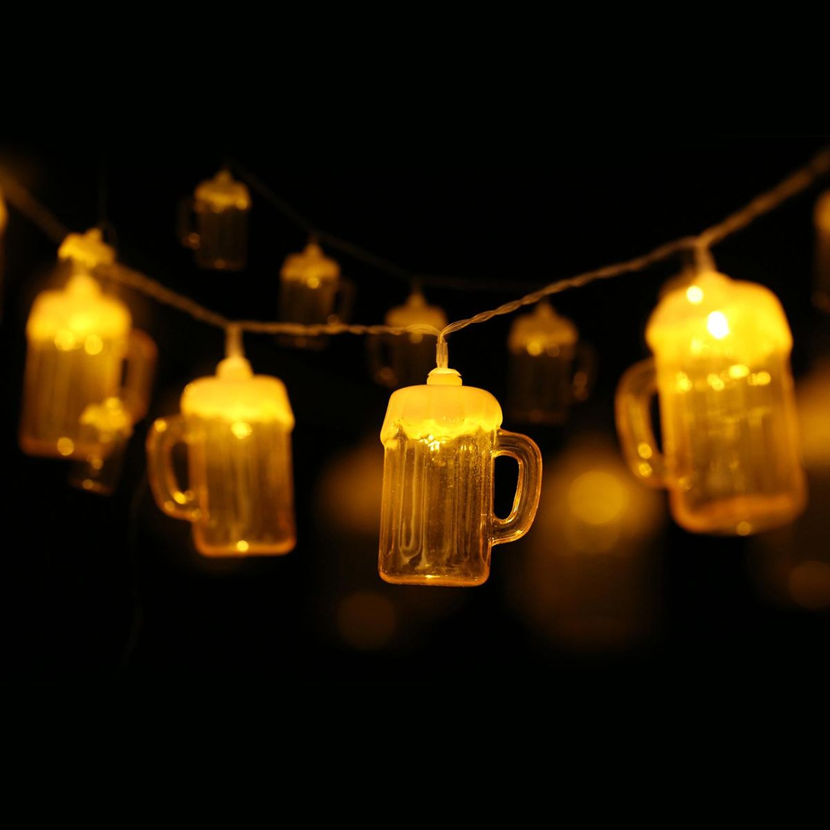 10FT 20LED Christmas Beer Mug String Lights Decorative Fairy Lights LED Hanging Lights Always On & Flashing Light Mode for Festivals Easter Carnival Parties