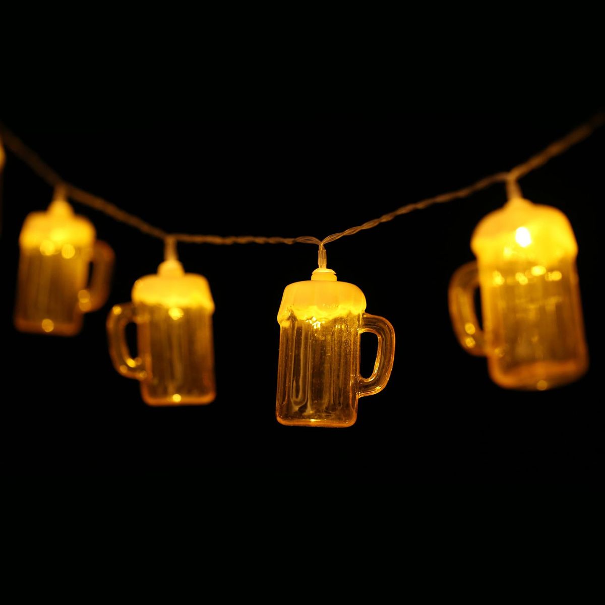 10FT 20LED Christmas Beer Mug String Lights Decorative Fairy Lights LED Hanging Lights Always On & Flashing Light Mode for Festivals Easter Carnival Parties
