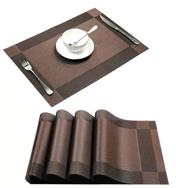 4x Dinning Table Kitchen Table Mat Brown