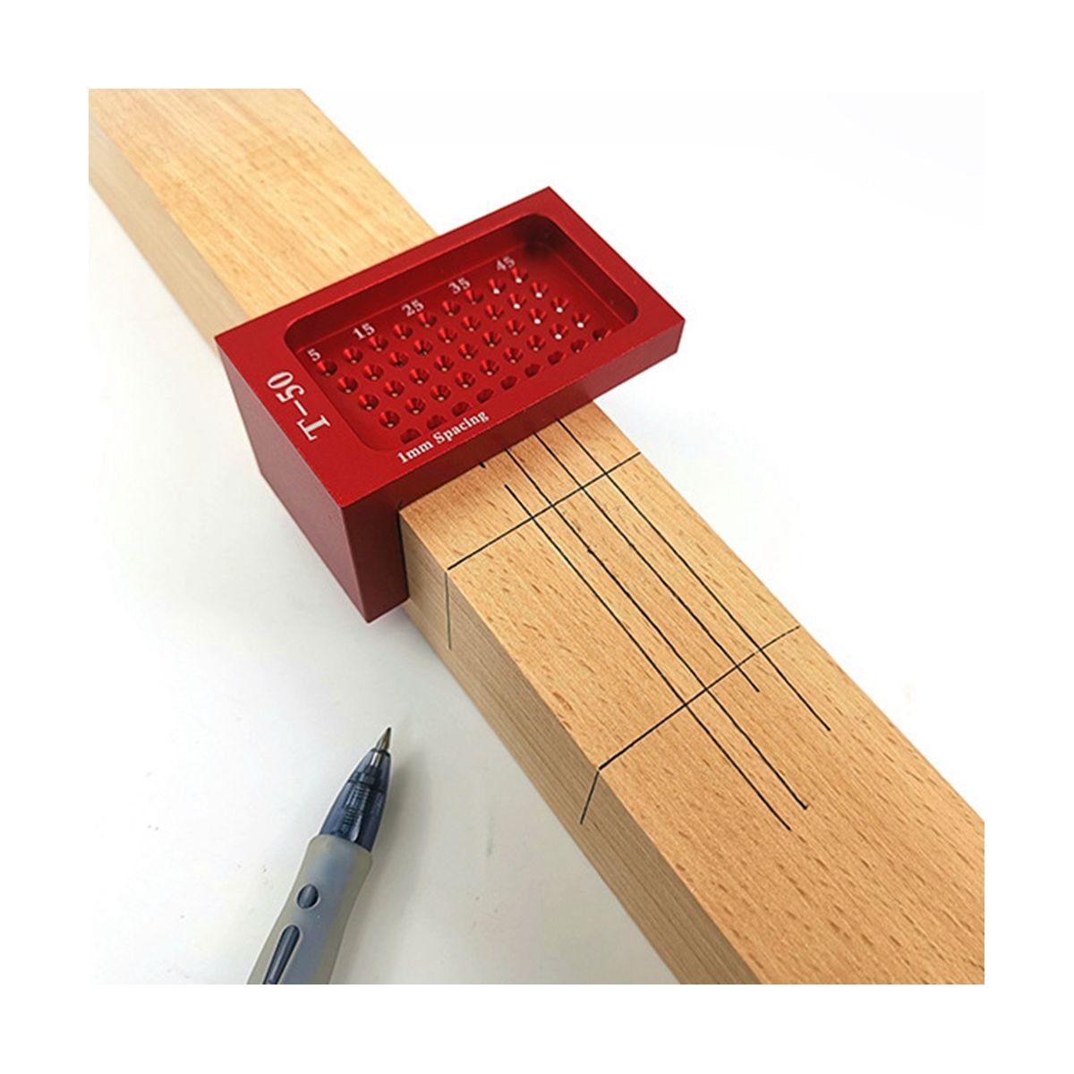 T50 Woodworking Scribing Ruler Hole Ruler Aluminum Alloy