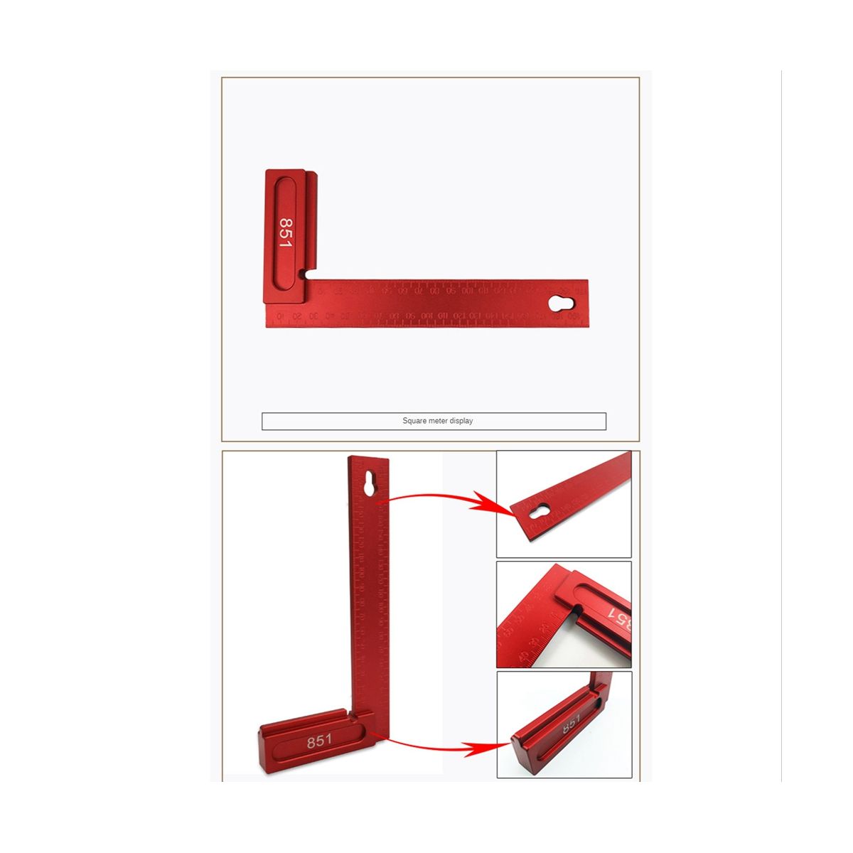 200MM Aluminum Right Angle Ruler Woodworking Height Ruler