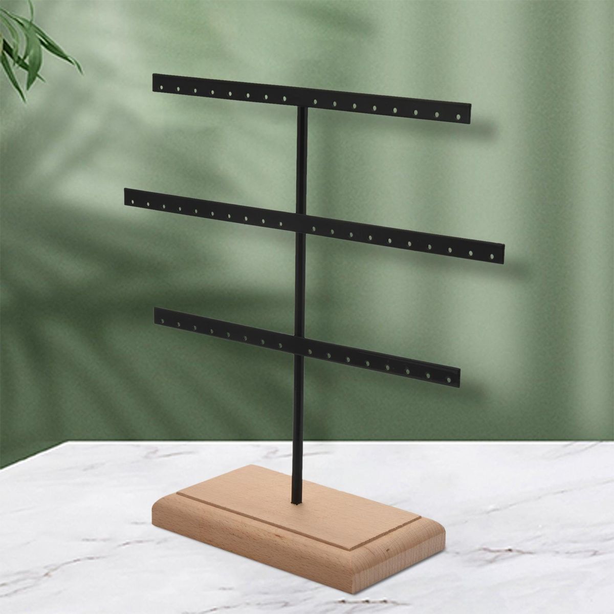 Fashion 52 Hook Earring Jewelry Organizer Earring Organizer Hanging Holder Neck Display Stand Box Holder Rack Jewelry Hanger Black