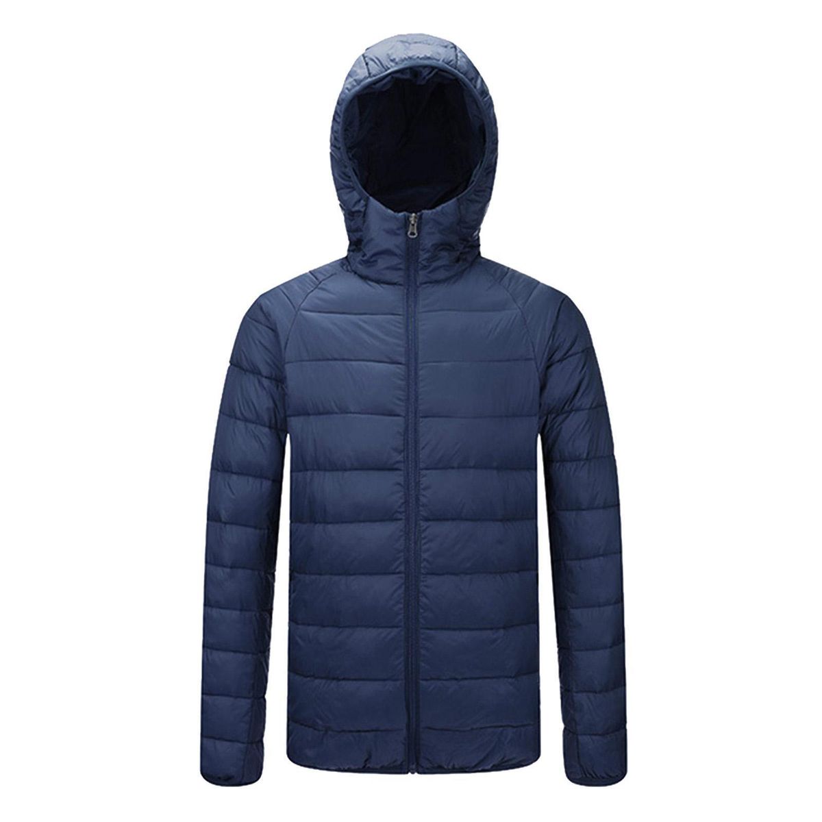 Slim Men's Winter Down Jacket Water-Resistant Packable Dark Blue L