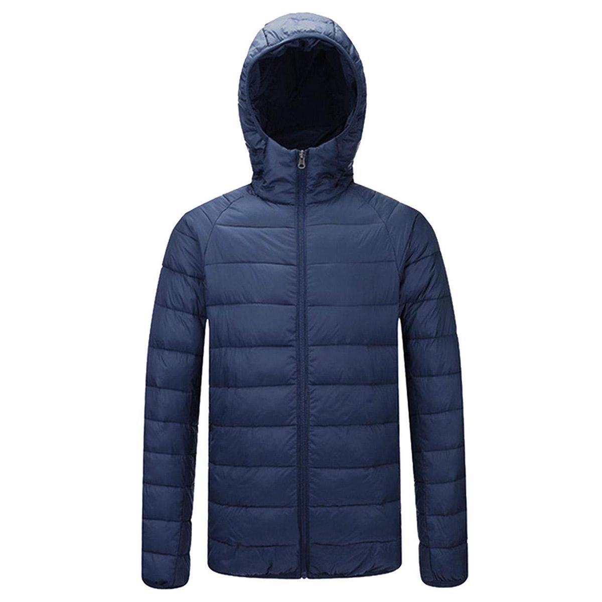 Slim Men's Winter Down Jacket Water-Resistant Packable Dark Blue L