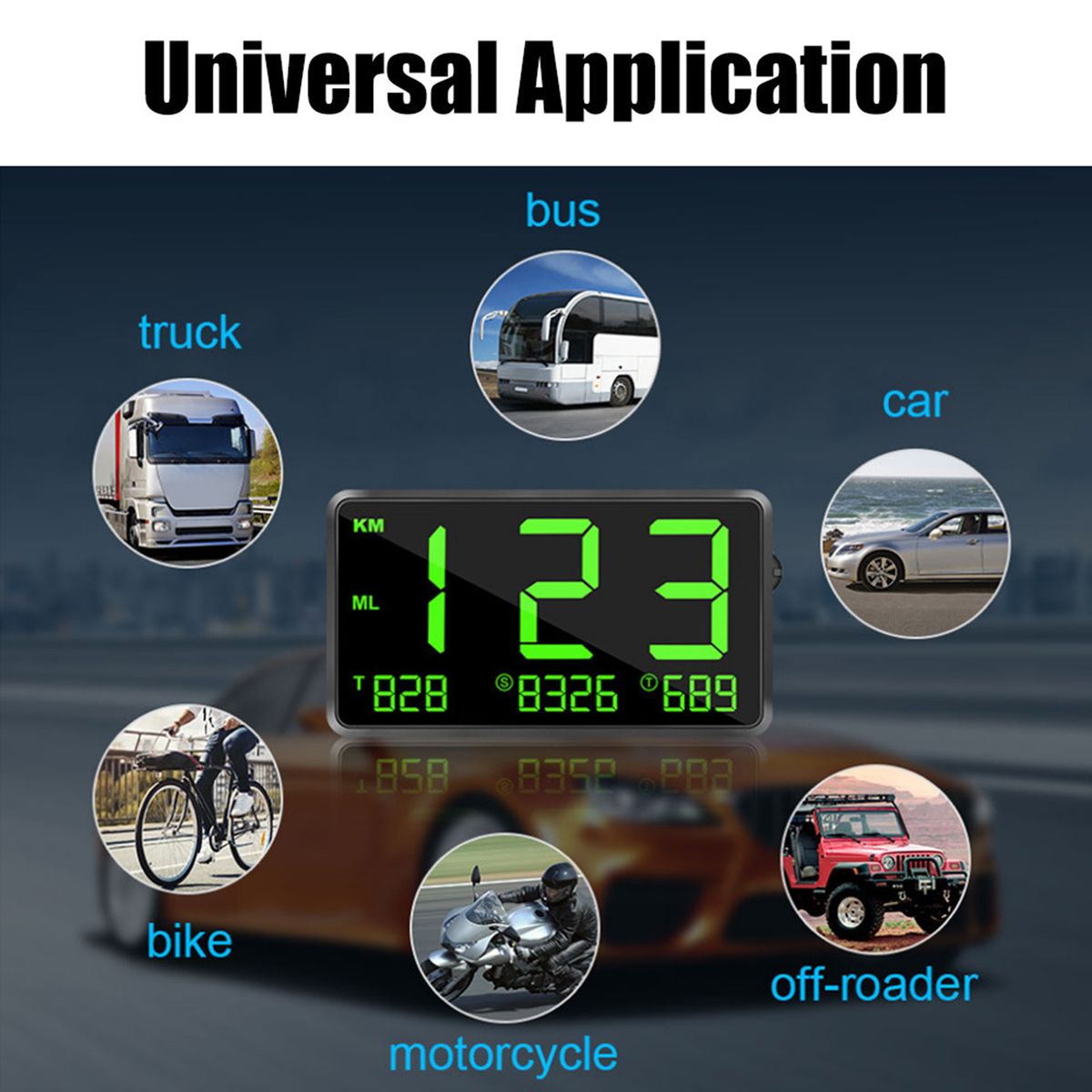 Universal  HUD Head Up Display,GPS Speedometer With Over