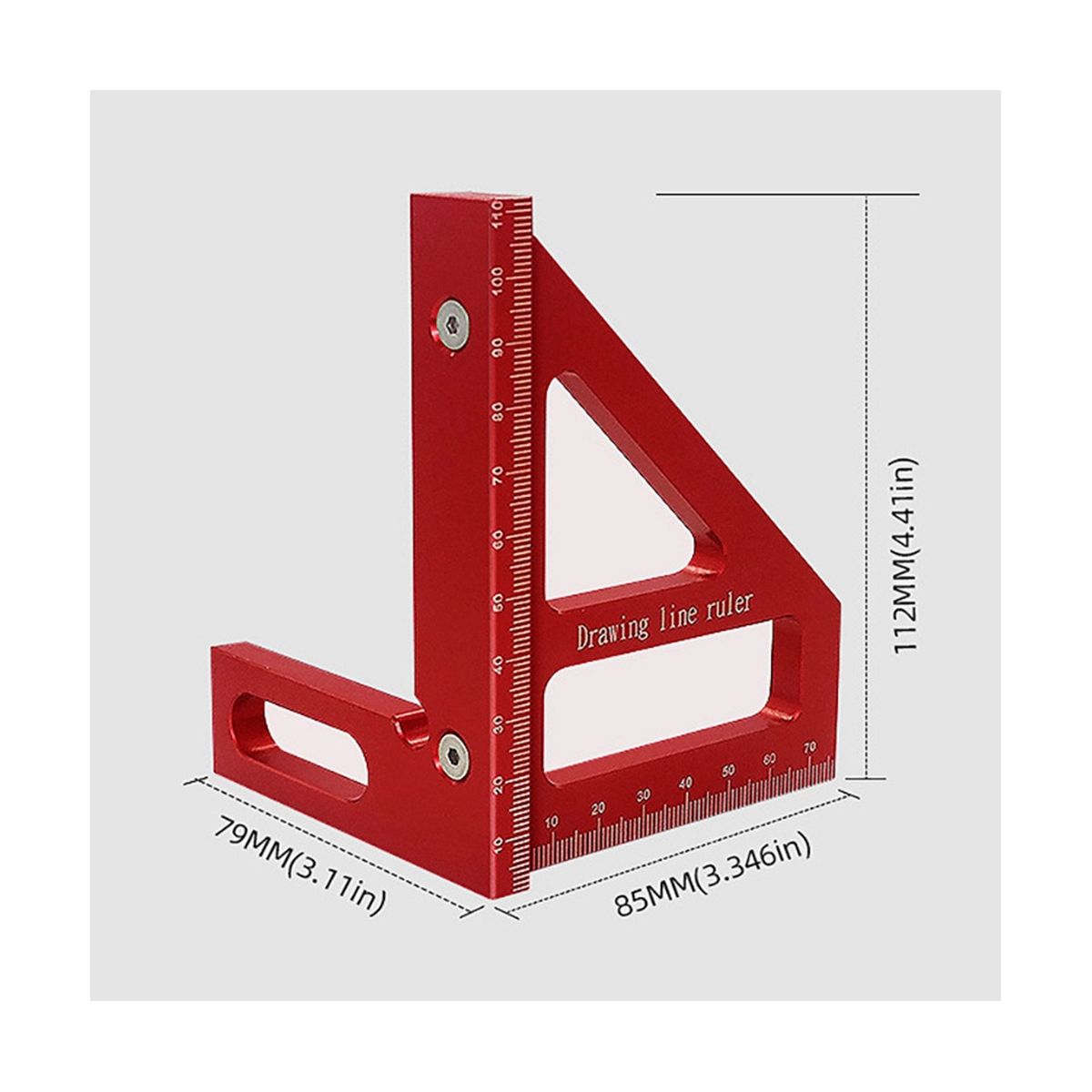 3D Multi-Angle Measuring Ruler 45/ Aluminum Alloy Drawing