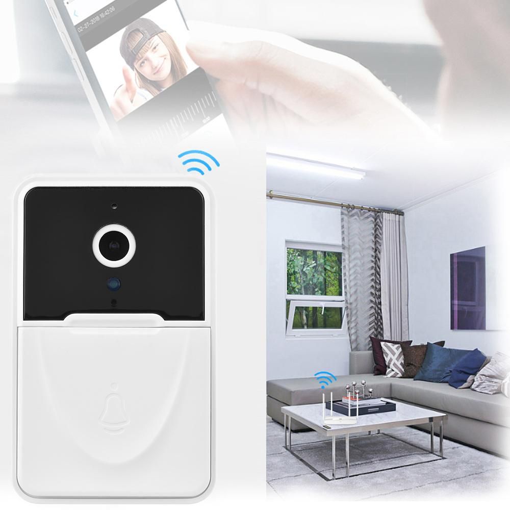 Wireless Video Doorbell Camera Visual Smart Security Doorbell with  Night Vision 2-Way Audio Real-Time Monitoring