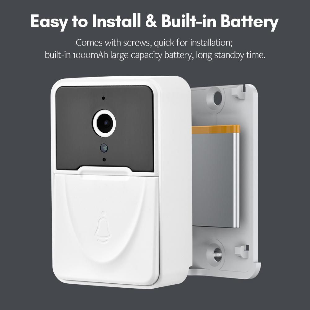 Wireless Video Doorbell Camera Visual Smart Security Doorbell with  Night Vision 2-Way Audio Real-Time Monitoring