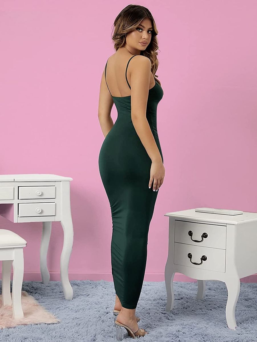 SheIn Women's Spaghetti Strap Bodycon Maxi Dress Sleeveless