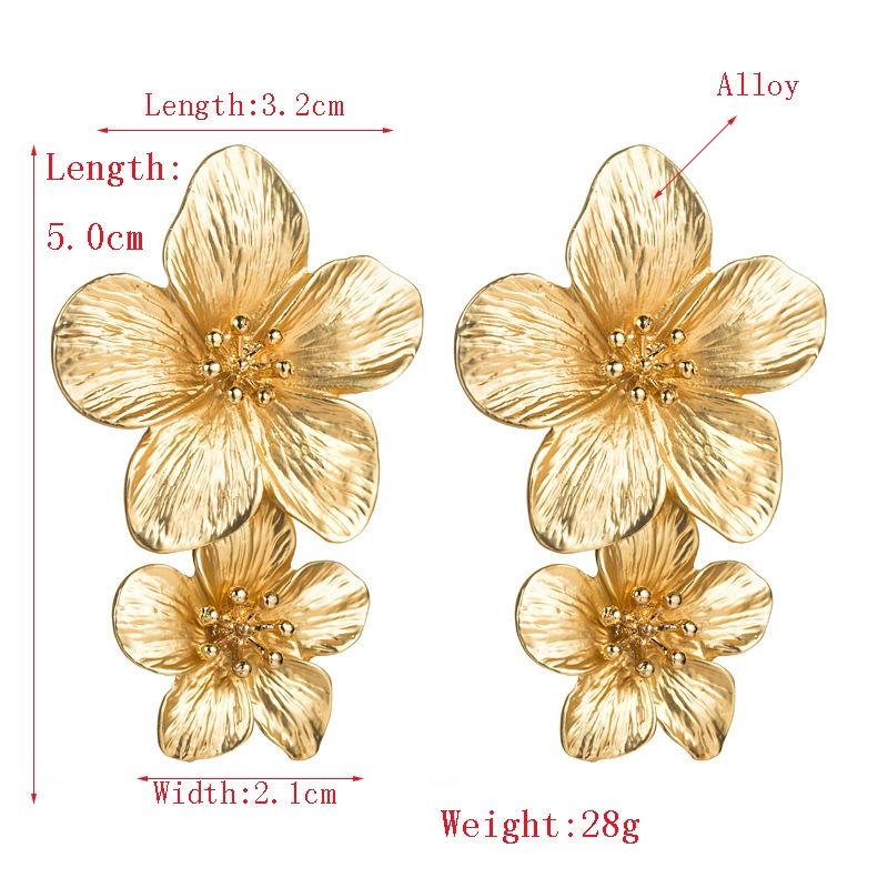 2 PCS Flower Earrings