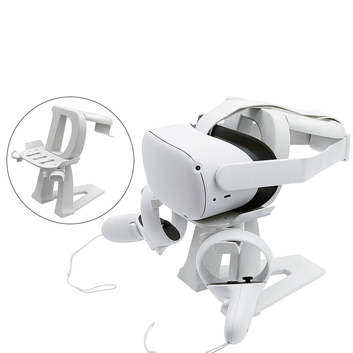 VR Stand Made Of Plastic For Quest 2 Space-saving Parts White
