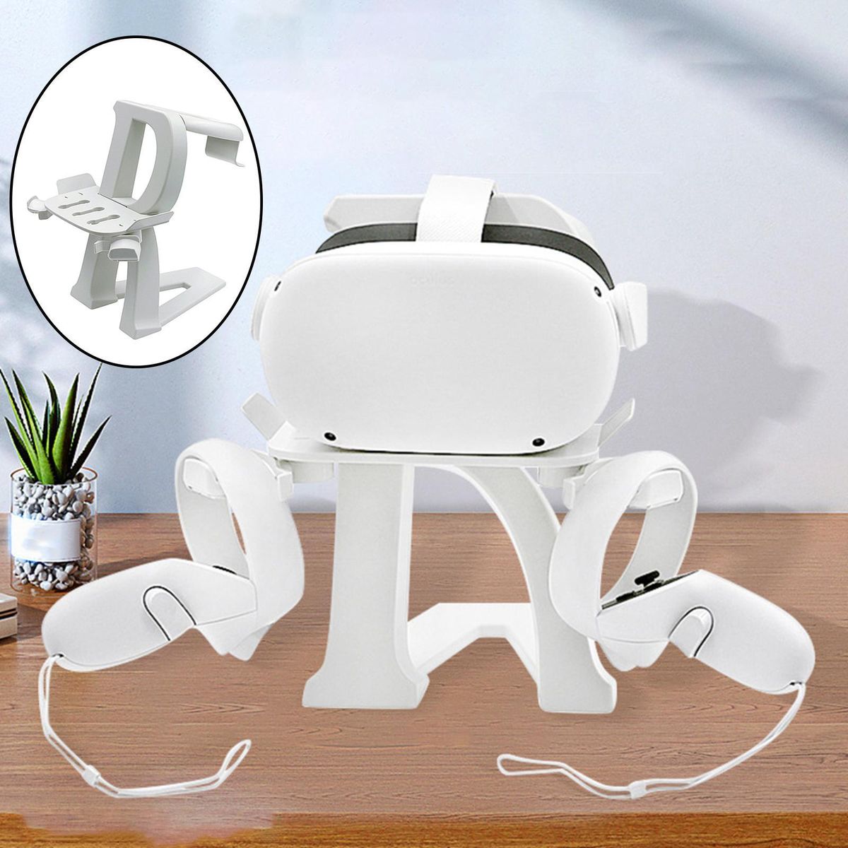 VR Stand Made Of Plastic For Quest 2 Space-saving Parts White
