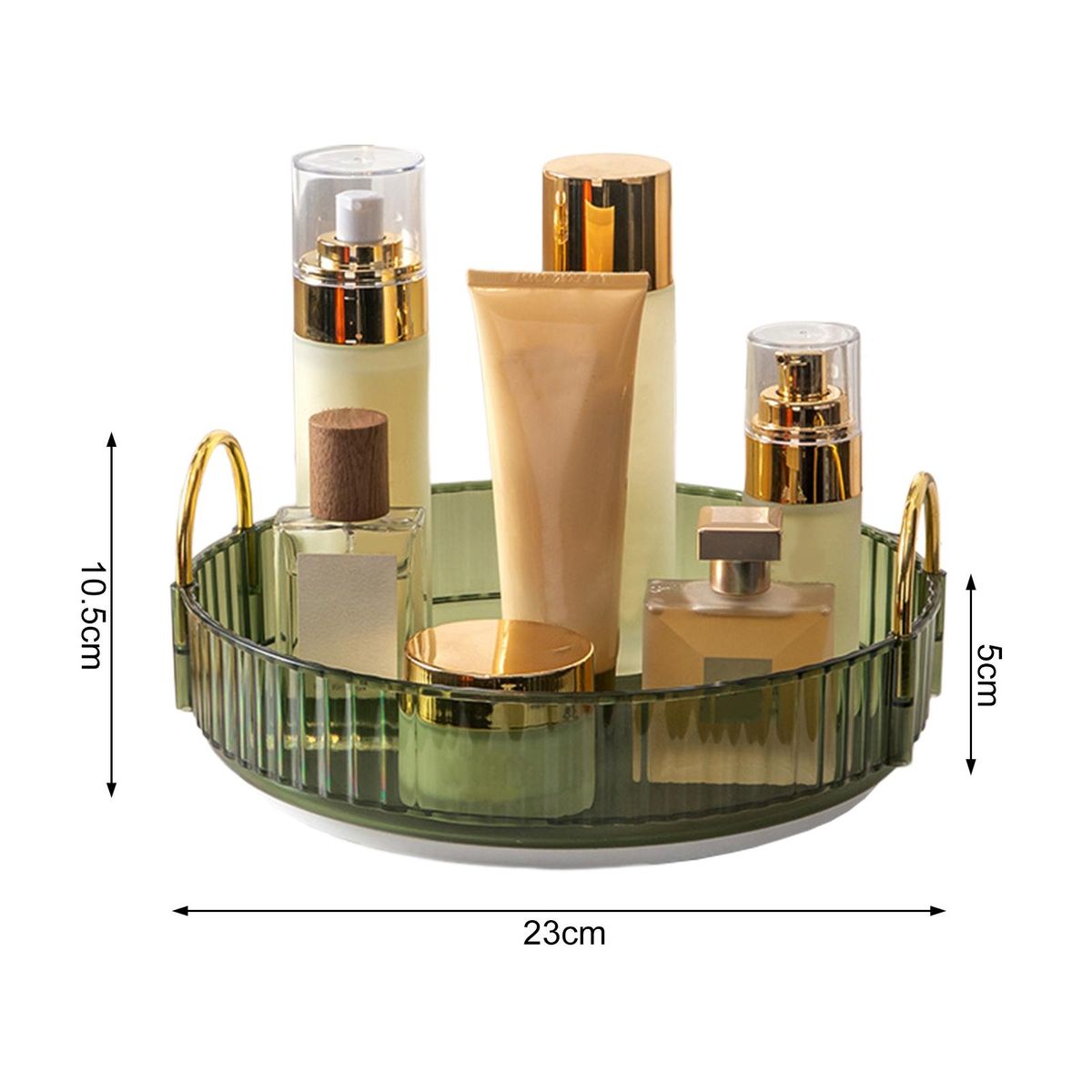 Makeup Storage Shelf Desktop Organizer Shelf Jewelry Storage Tray Green