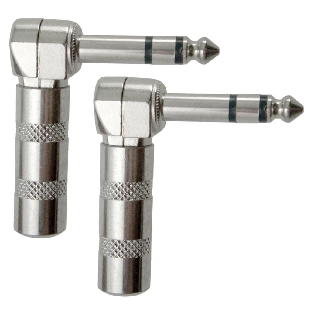 2X 6.35mm 90 °  Plug  Socket Audio Adapter Socket For Guitar Bass