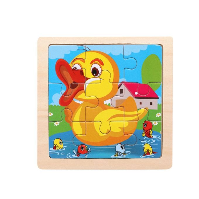 Small Puzzle  Hildren's Puzzle 9 Pie Es Of Woody Forest Animal Story Puzzle-Multicolor-Duck