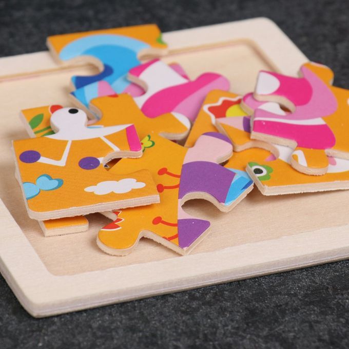 Small Puzzle  Hildren's Puzzle 9 Pie Es Of Woody Forest Animal Story Puzzle-Multicolor-Duck