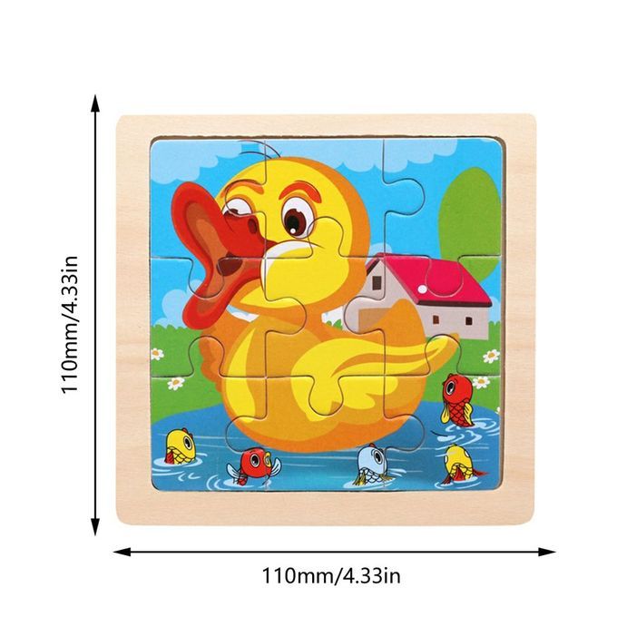 Small Puzzle  Hildren's Puzzle 9 Pie Es Of Woody Forest Animal Story Puzzle-Multicolor-Duck