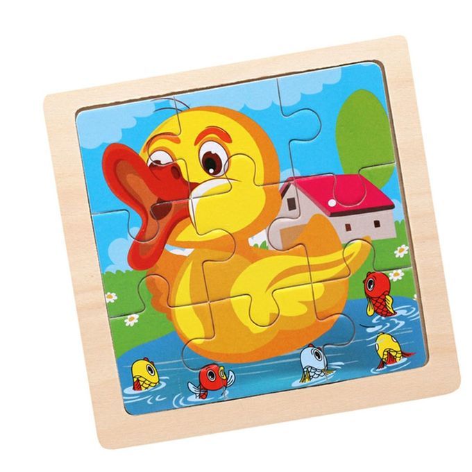 Small Puzzle  Hildren's Puzzle 9 Pie Es Of Woody Forest Animal Story Puzzle-Multicolor-Duck