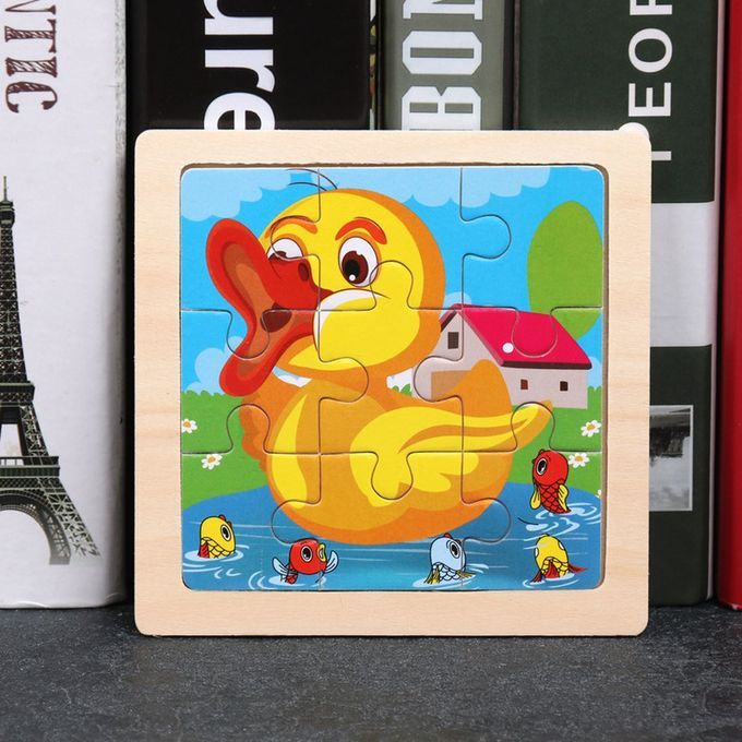 Small Puzzle  Hildren's Puzzle 9 Pie Es Of Woody Forest Animal Story Puzzle-Multicolor-Duck