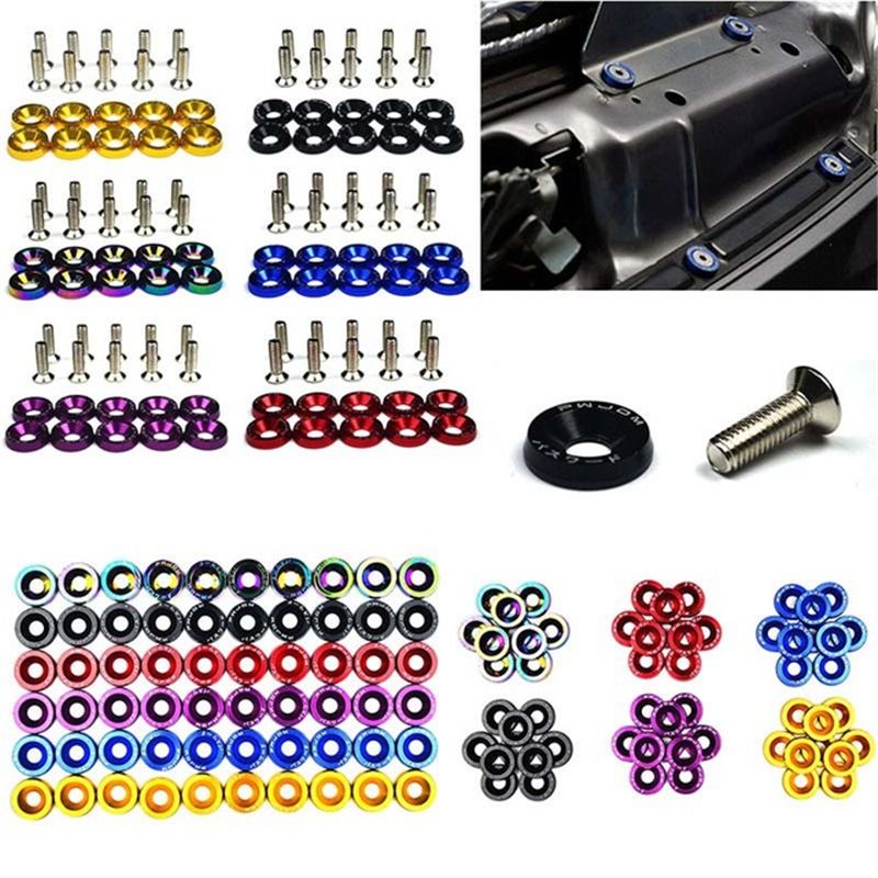 10pcs M6 Jdm Car Modified Hex Fasteners Fender Washer Plate