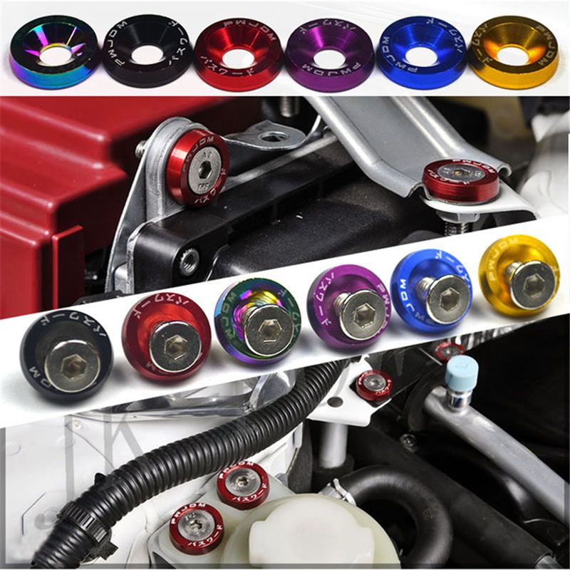 10pcs M6 Jdm Car Modified Hex Fasteners Fender Washer Plate