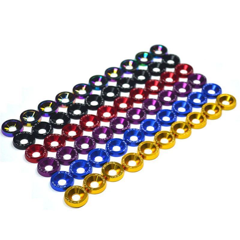 10pcs M6 Jdm Car Modified Hex Fasteners Fender Washer Plate