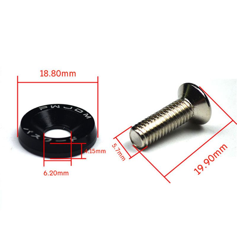 10pcs M6 Jdm Car Modified Hex Fasteners Fender Washer Plate