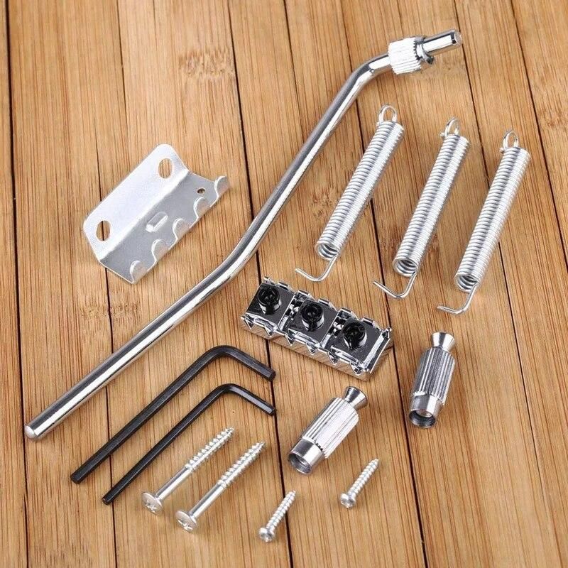 Electric Guitar Tremolo Bridge Assembly Double System Parts 2 Point St Strat Style Guitar Tremolo Bridge Locking System