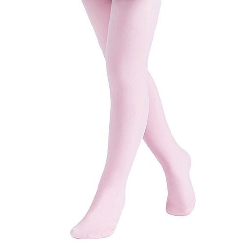 Children's Girls Ballet Dance Tights Footed Seamless Solid Stockings-Pink