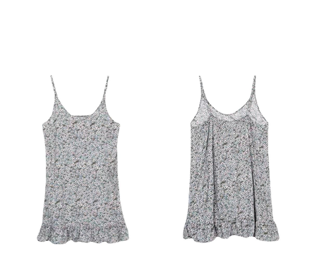 Sleeping Dress Girl Summer Cute Cuihua Little Daisy Adjustable Small Sling Dress Can Wear Home