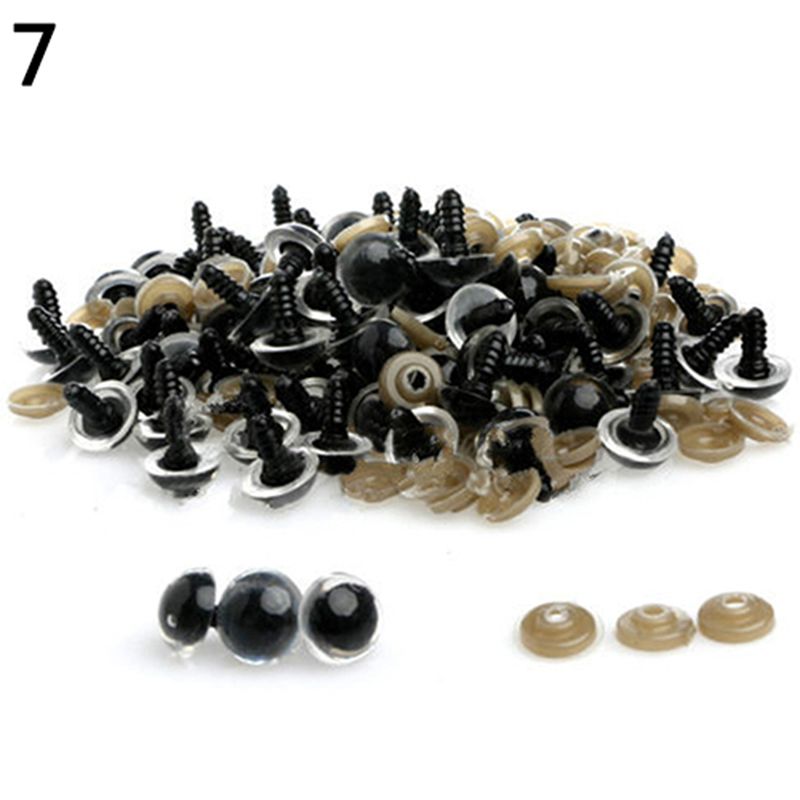 100 Pcs 8-20mm Plastic Safety Eyes For Teddy-Transparent
