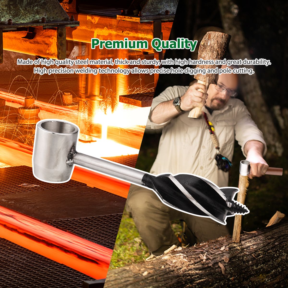 Survival Tool 4-Edge Manual Auger Settler Wrench Bushcraft
